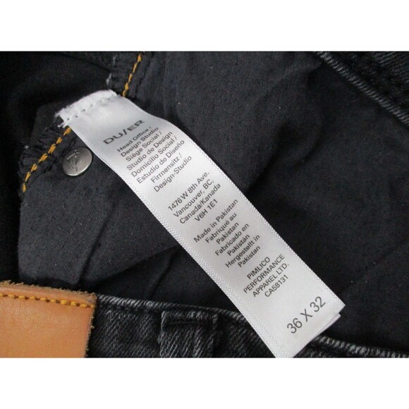 DU/ER Jeans Mens 36 Black Charcoal L2X Slim Fit Stretch Denim Casual Duer 36x30 - Picture 8 of 13